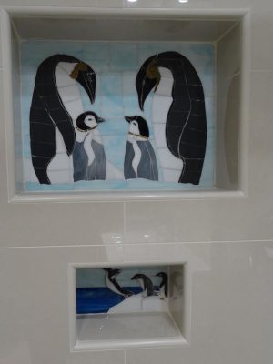 Bathroom tiles - penguins