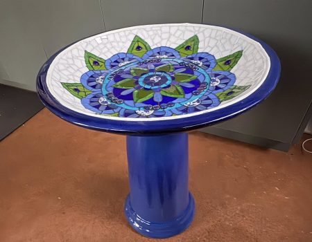 Peacock Petal Birdbath