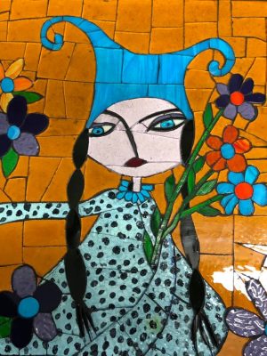 Stained Floral Glass Fairy